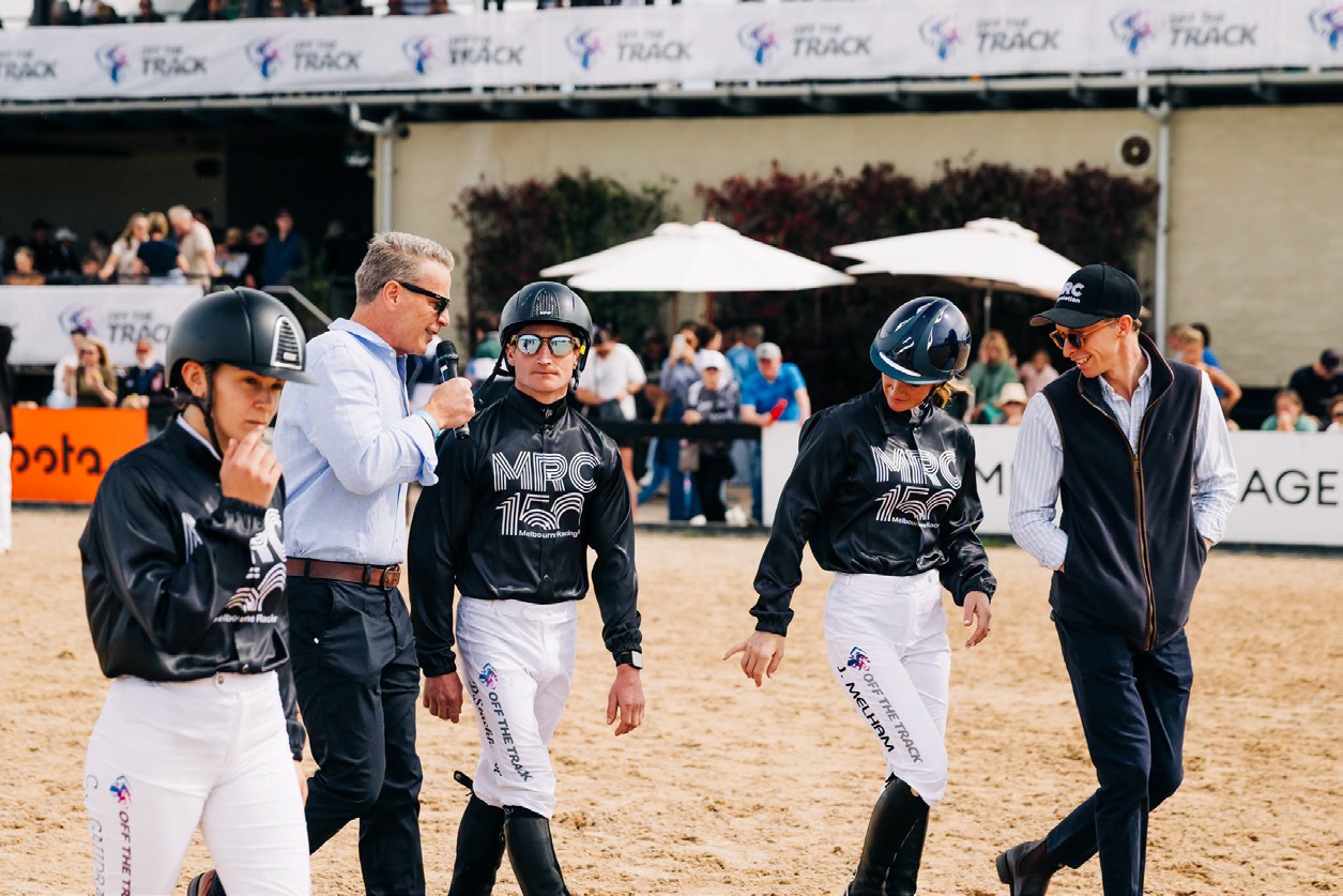 Jockeys walking the course at the Off The Track Carnival