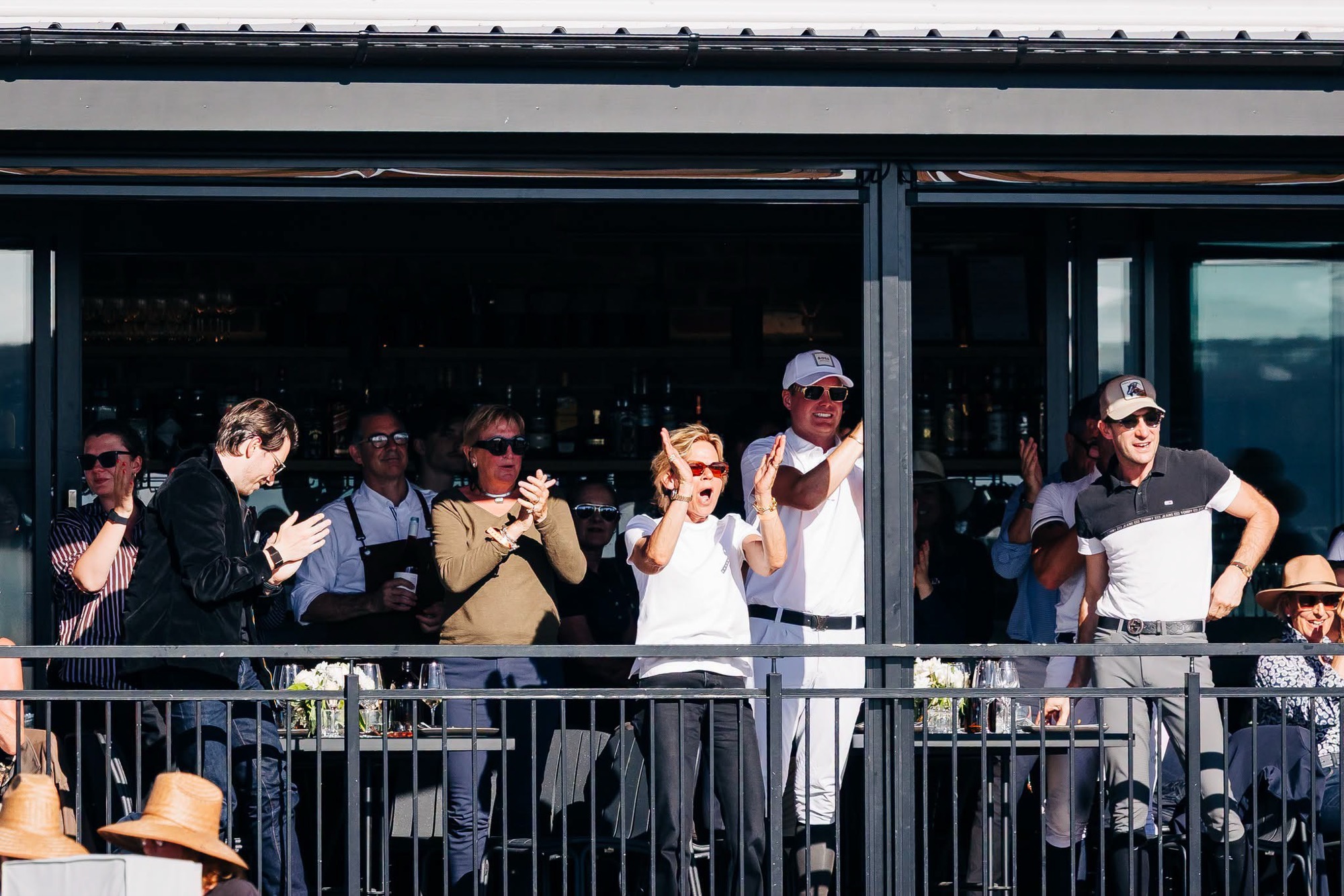 Spectators watching from the grandstand